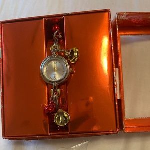 XM1 Christmas watch with 🔔 & red balls New but needs battery 8 inches long open